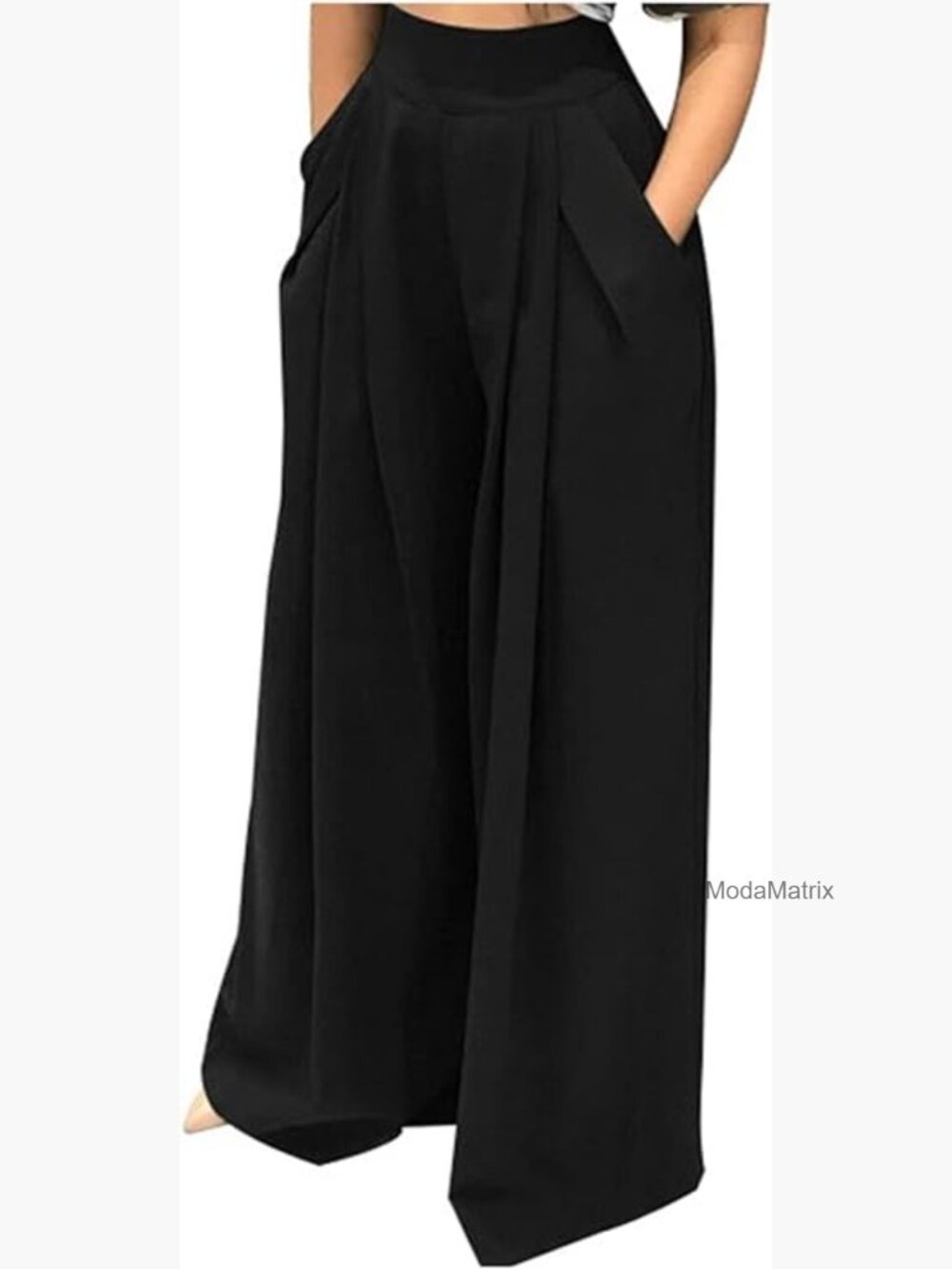 Women's High Waist Wide Leg Palazzo Pants with Pockets